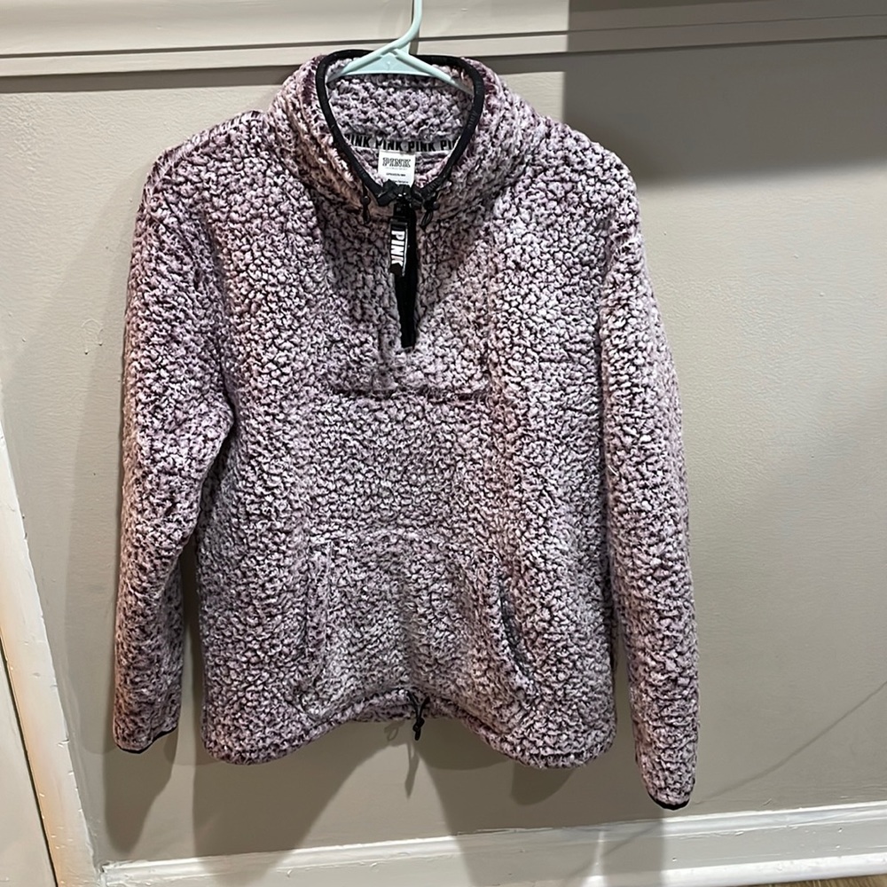 PINK by Victoria’s Secret Plush Fleece Half Zip Pull-Over Sweatshirt size Small